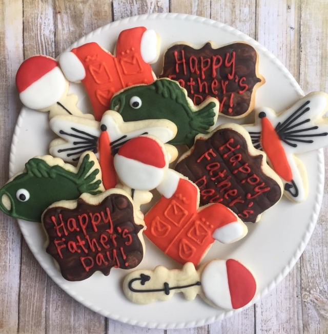 father's day gift , gift for dad, fishing gift, fishing father's day, gift  for grandpa, decorated cookies, father's day cookies